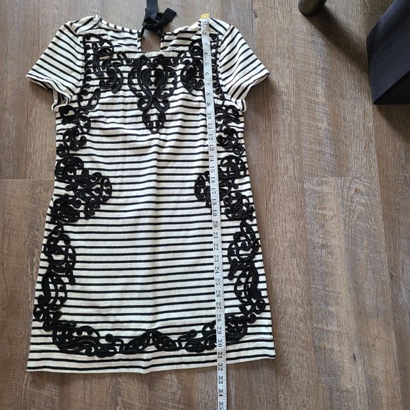 Anthropologie Postmark Black White Striped Filigree Shirt Dress Women's Sz M - Picture 9 of 11